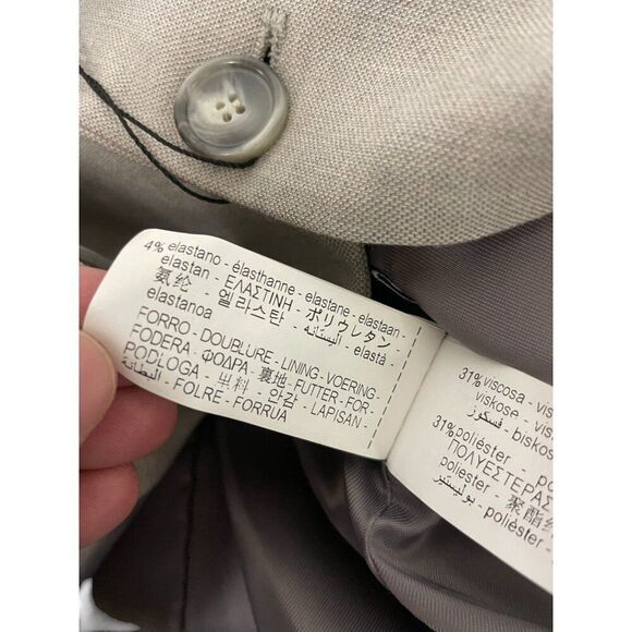 Zara Men Suit Jacket Blazer EU 48 US 38 Stone Gray wool double vest 5337/252 NWT - Picture 8 of 14